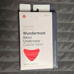 NWT Lululemon Wundermost Nulu Mesh Mid-Rise Bikini Underwear - XL Glaze Pink